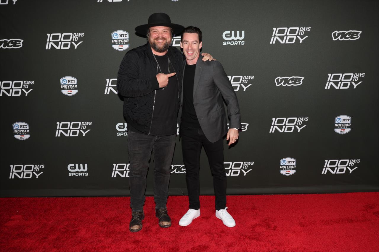 Simon Pagenaud and actor Drew Powell - Photo Credit: Chris Owens -- Photo by: Chris Owens